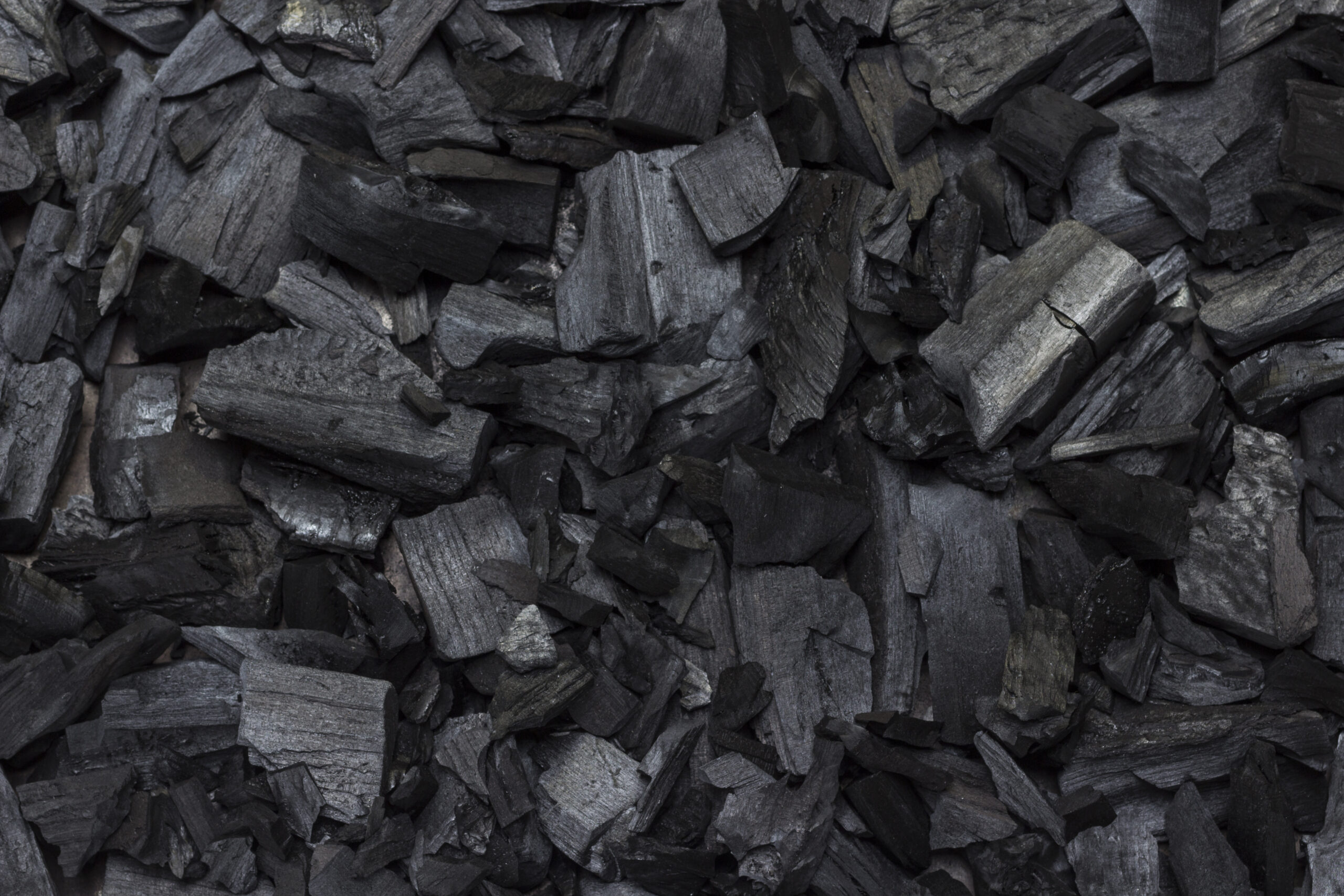 Charcoal for barbecue. Close-up. Flat lay